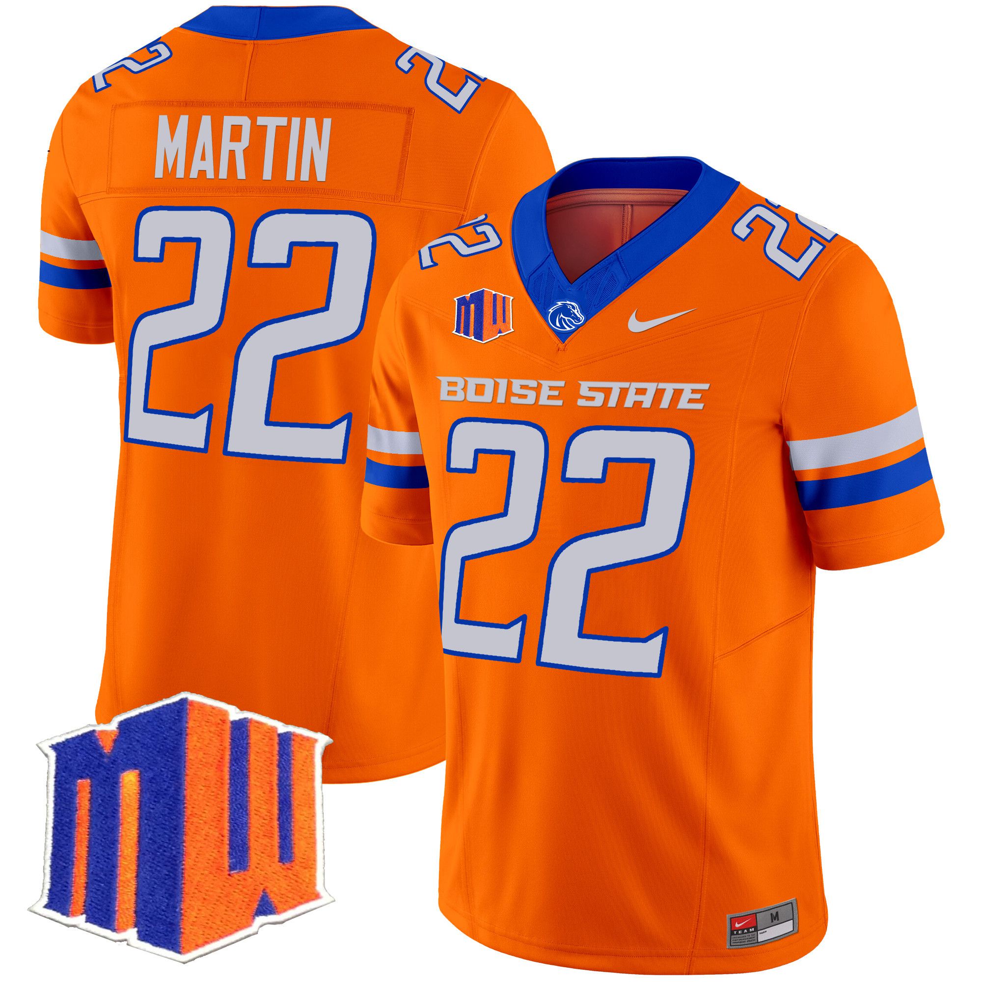 Men Boise State Broncos #22 Martin Orange Nike 2024 Vapor Limited NCAA Jersey style 1->more ncaa teams->NCAA Jersey